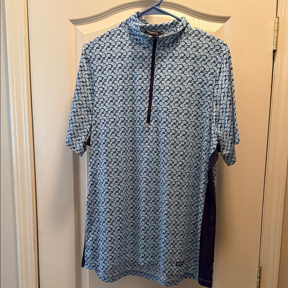 Kerrits Women's Blue Patterned Polo